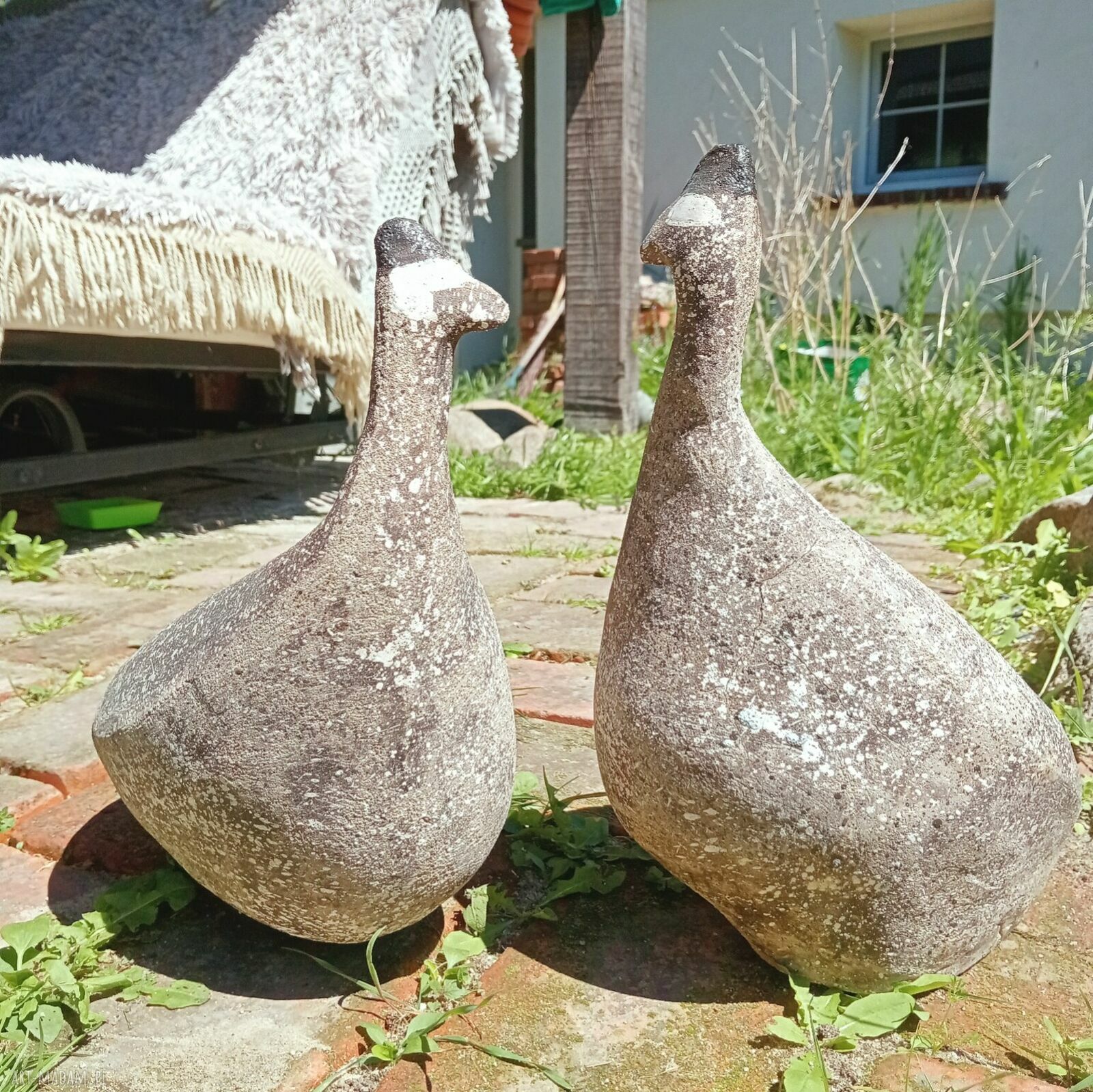 Ceramiczne perliczki handmade - dekoracja na taras, do ogrodu i na prezent