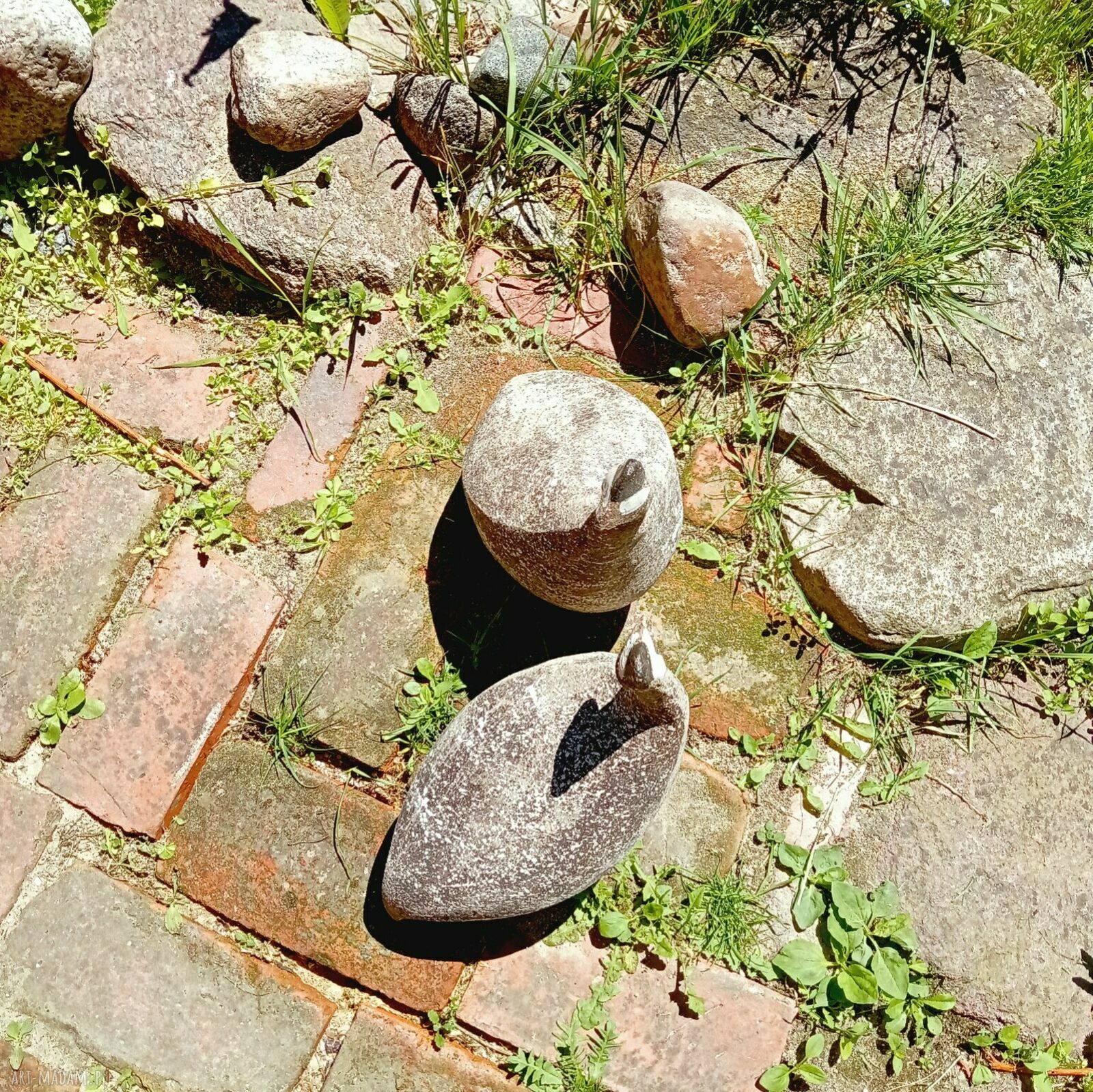 Ceramiczne perliczki handmade - dekoracja na taras, do ogrodu i na prezent