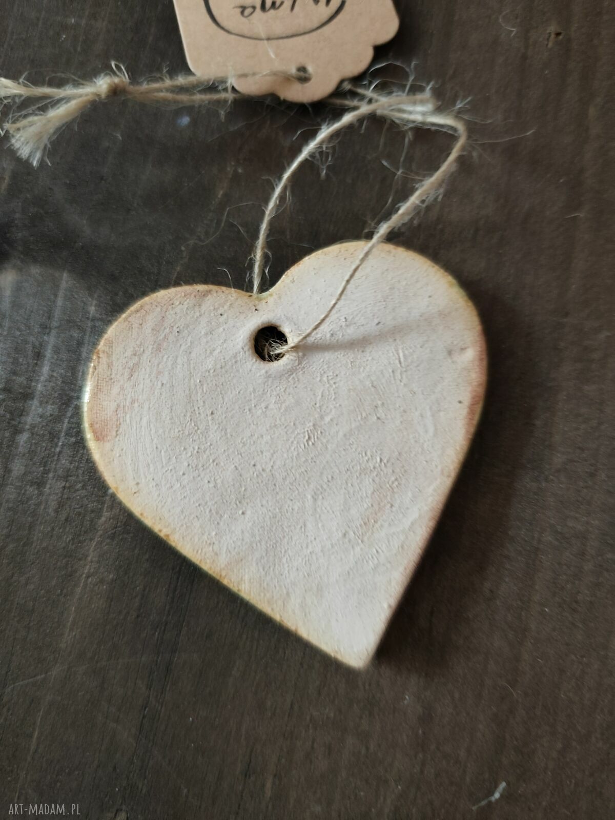 Ceramiczne serce - zawieszka handmade w stylu „Wolna Chwila”