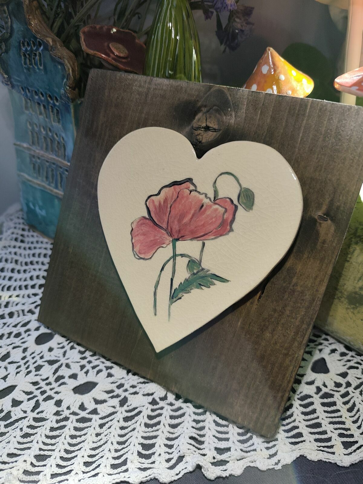 Serce ceramiczne „Miłość dwoje” - dekoracja na ścianę