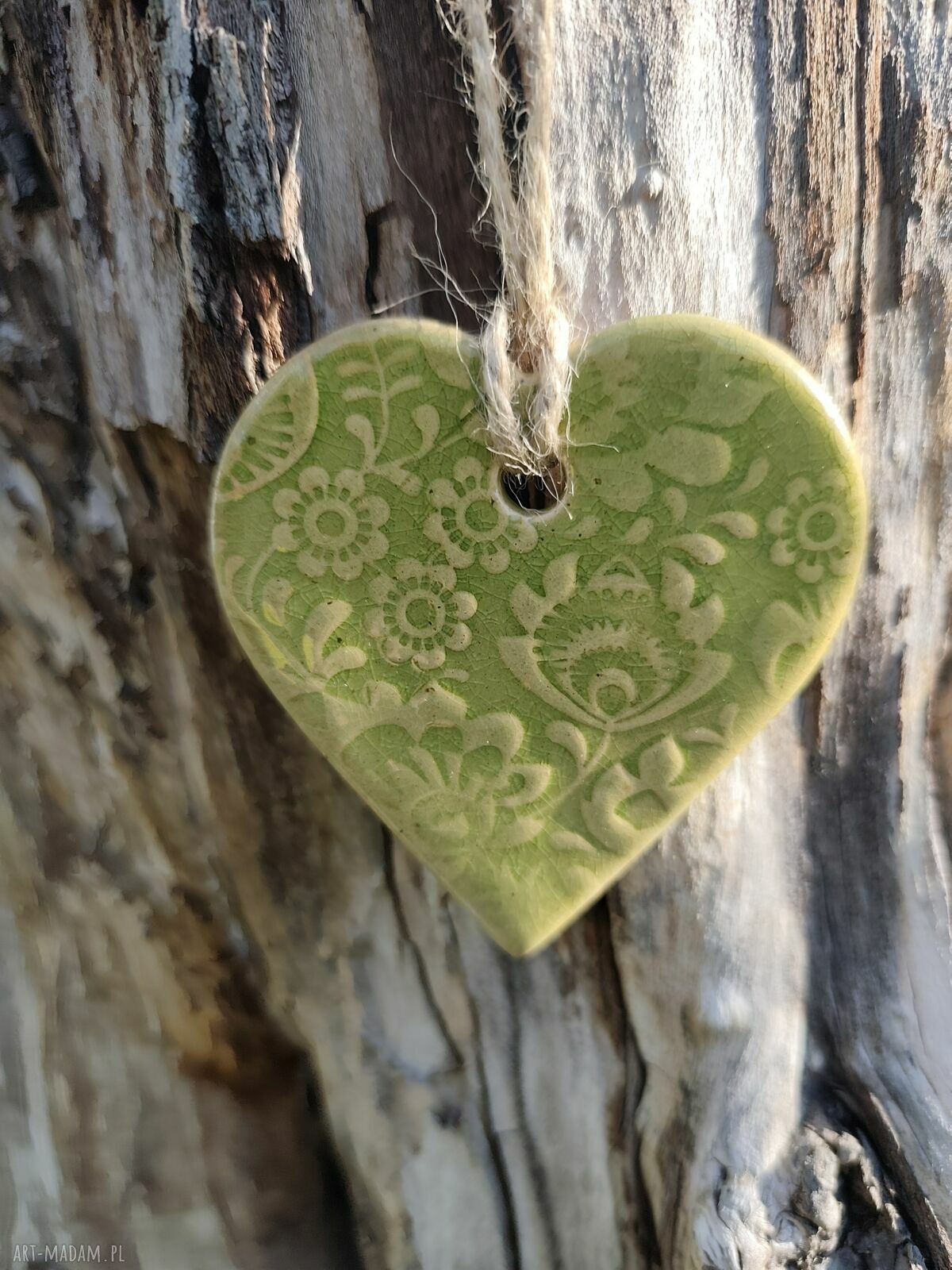 Serce ceramiczne - zawieszka handmade Wolna Chwila