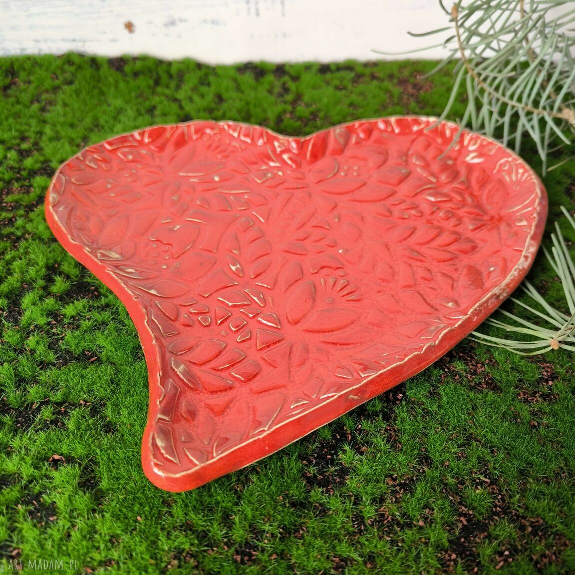 Ceramiczne serce XL - romantyczny prezent z ceramiki handmade