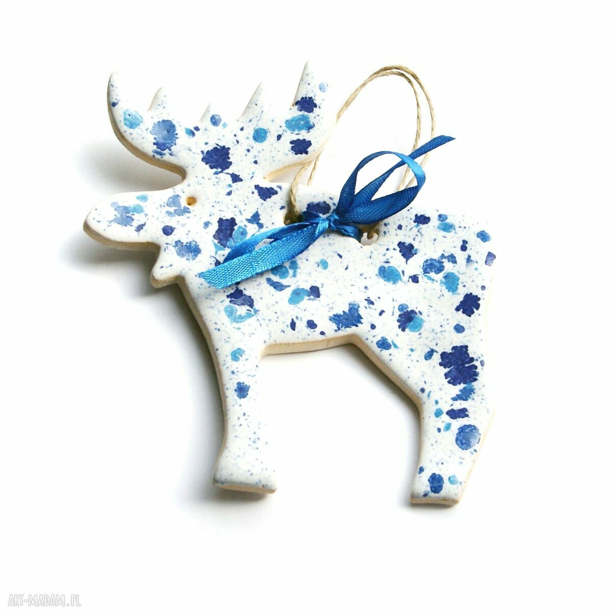 ceramiczne serduszko:: white & blue