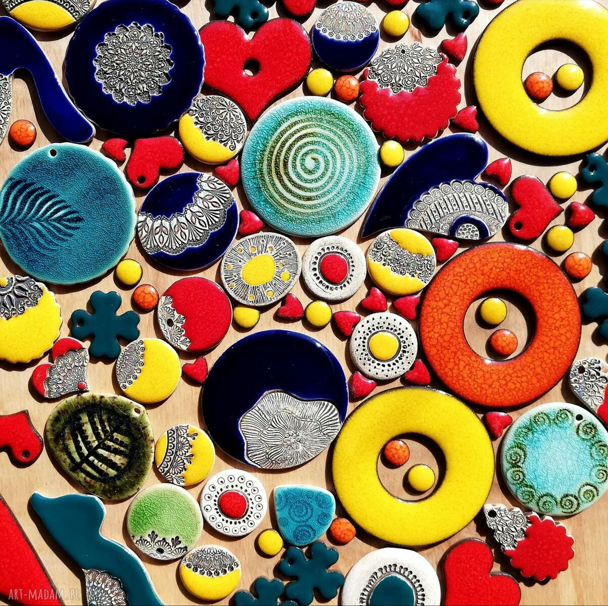 Ceramiczne wiosenne żółte kolczyki