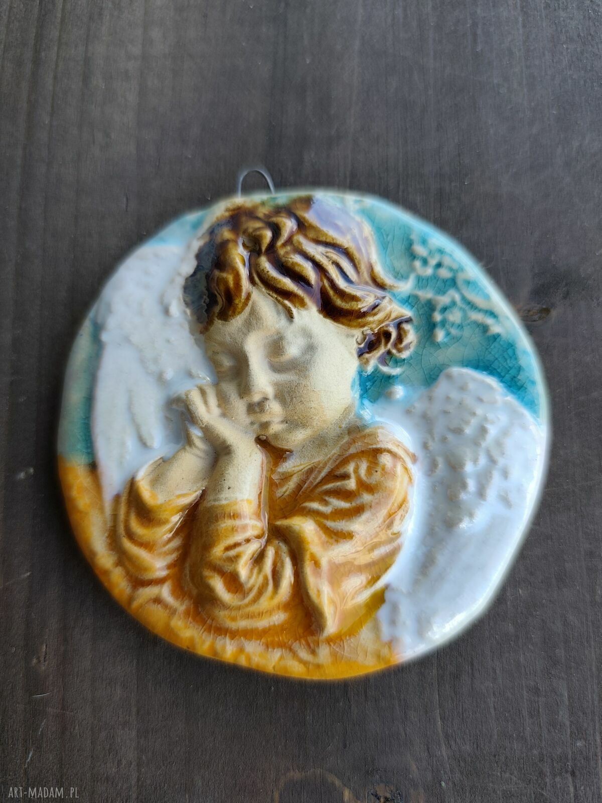 Anioł ceramiczny na komunię i chrzest