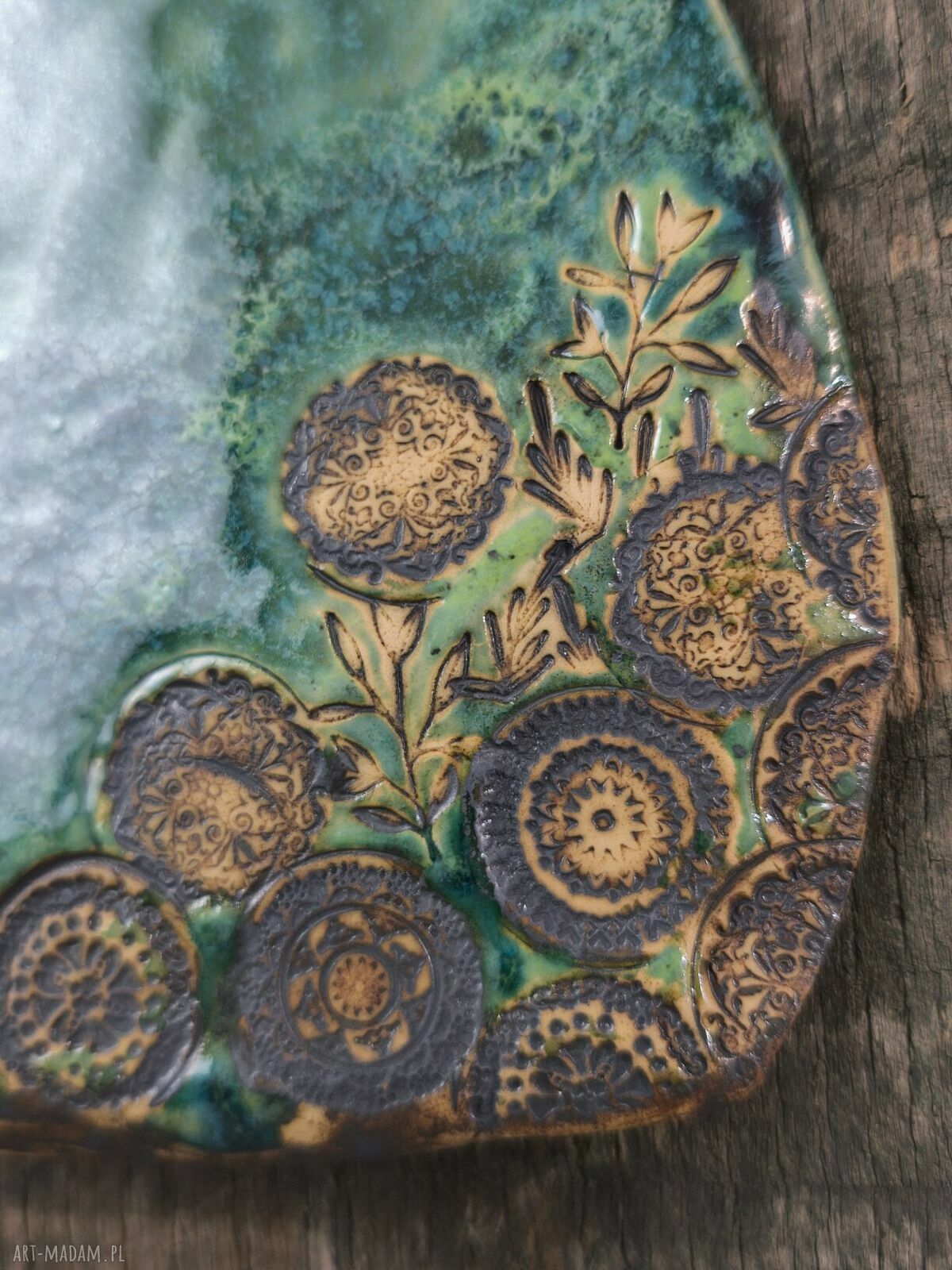 Anioł ceramiczny z kotkiem - wisząca dekoracja handmade