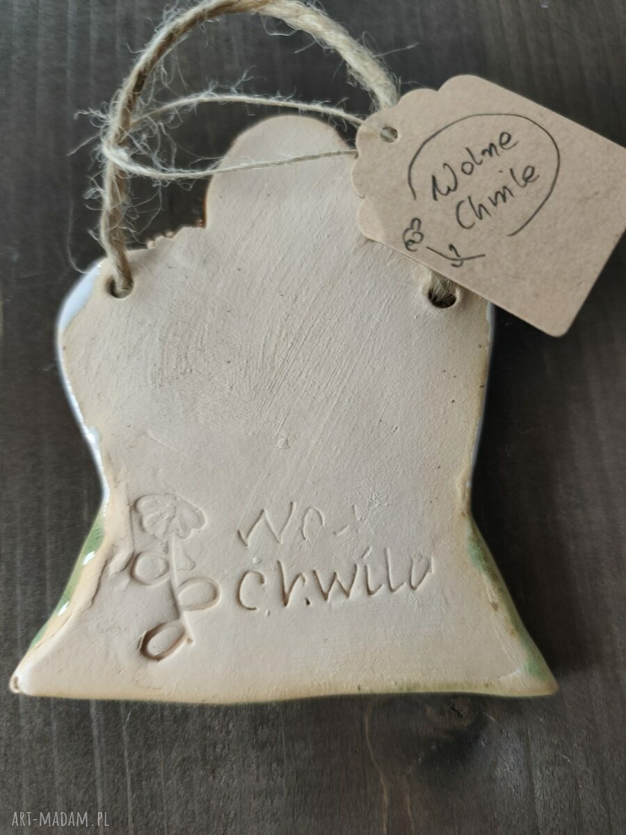 Kolorowy anioł ceramiczny - ręcznie robiona zawieszka Wolna Chwila