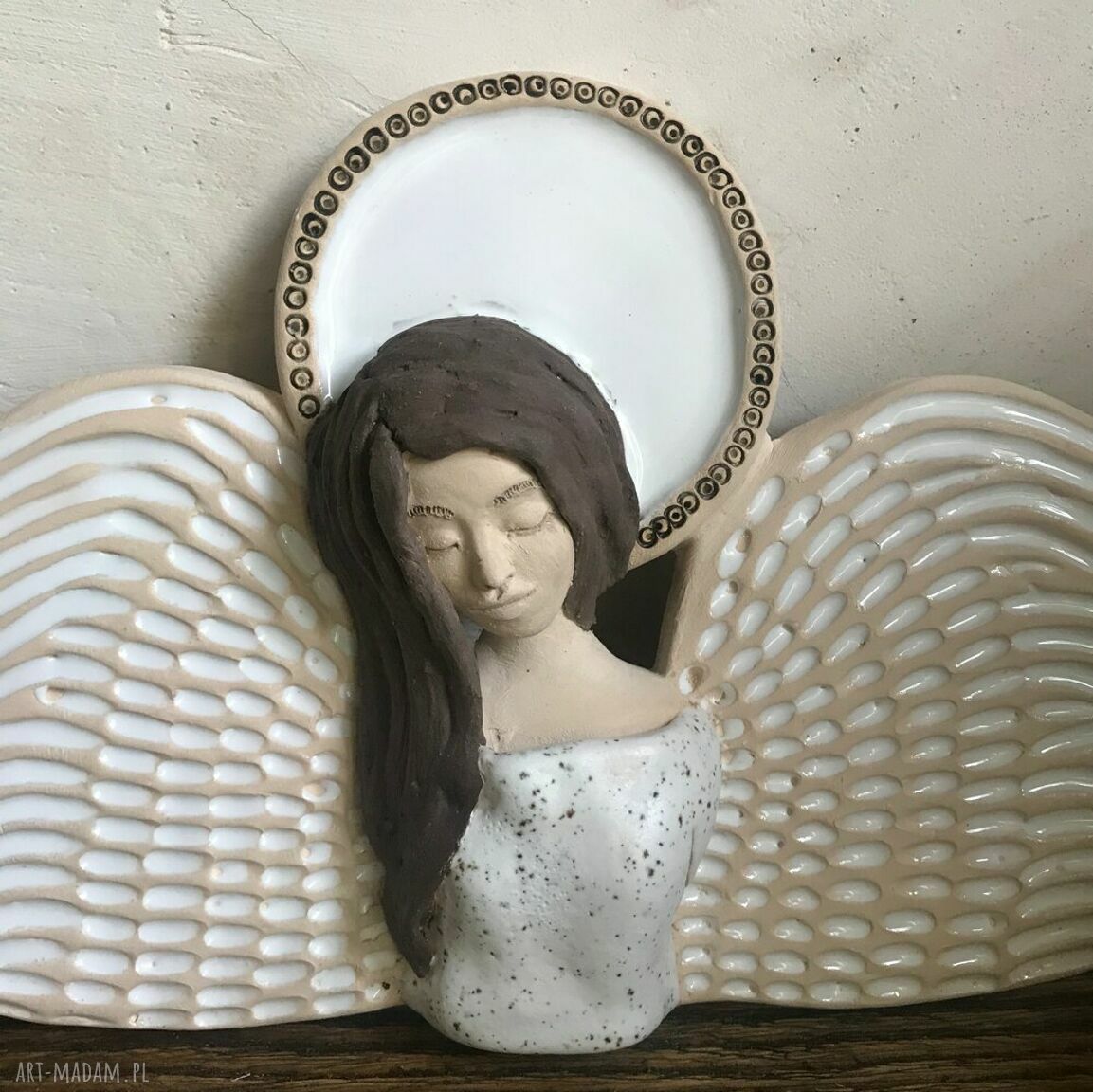 Anioł ceramiczny Sitan - elegancka dekoracja na chrzest, ślub i komunię