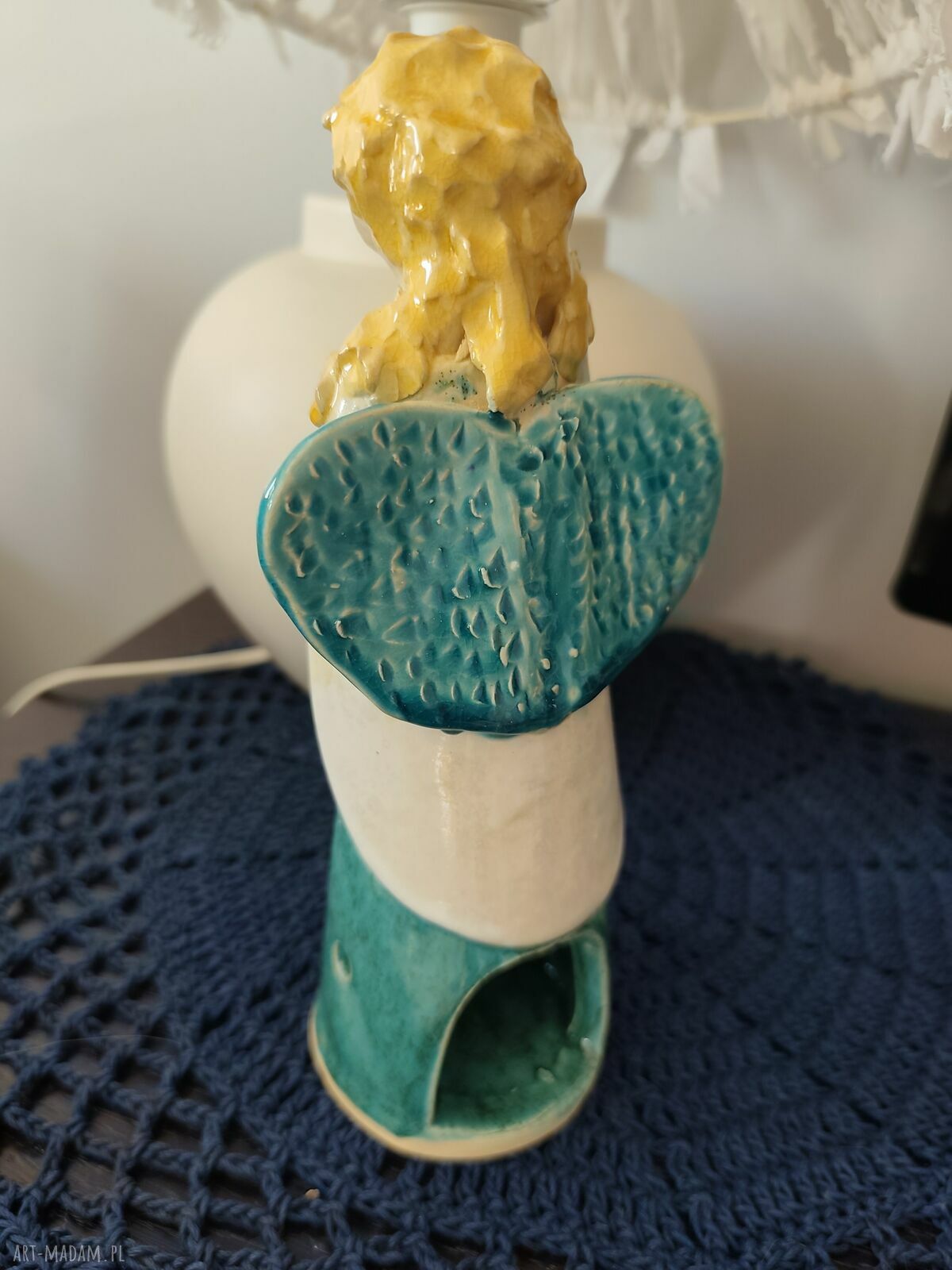 Anioł ceramiczny - lampion na chrzest i komunię