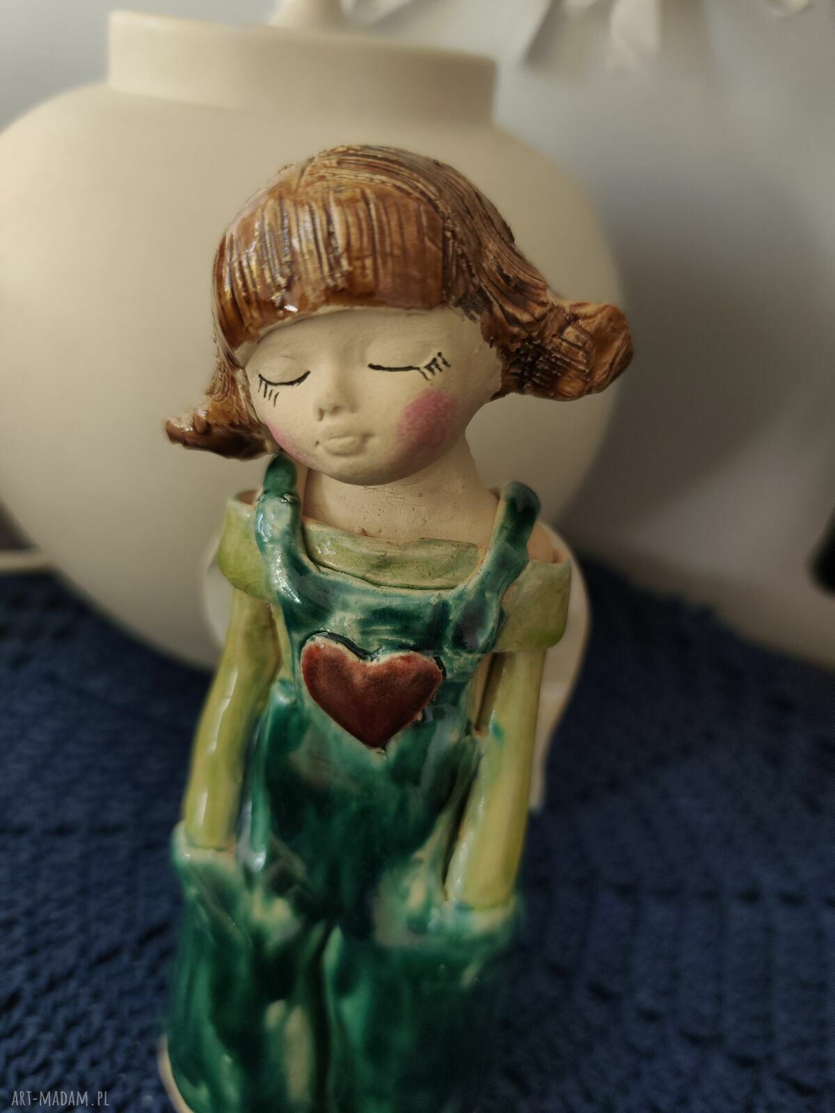 Anioł ceramiczny - pamiątka na komunię i chrzest dla opiekuna