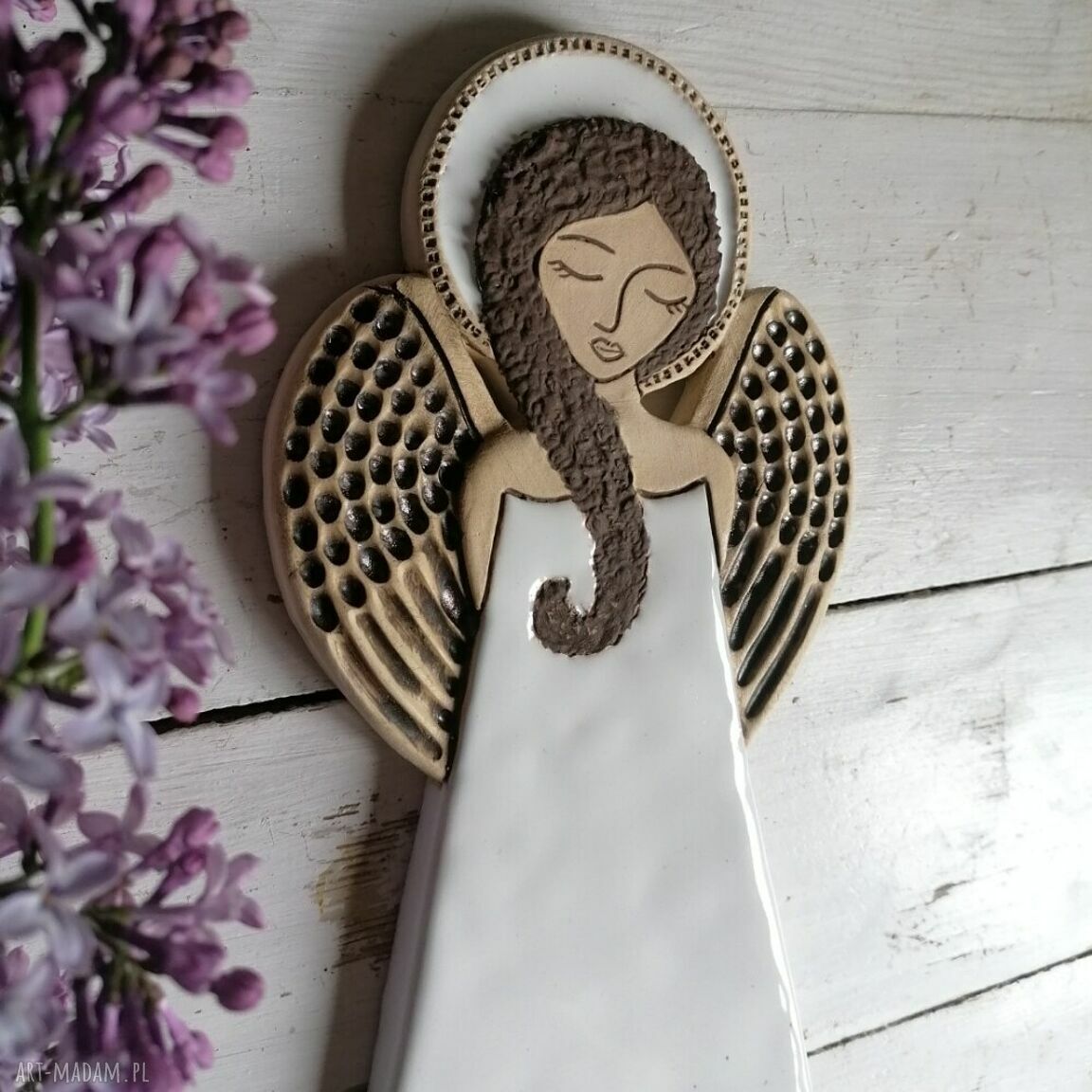 Anioł ceramiczny Pula - prezent na Komunię, Chrzest i Ślub