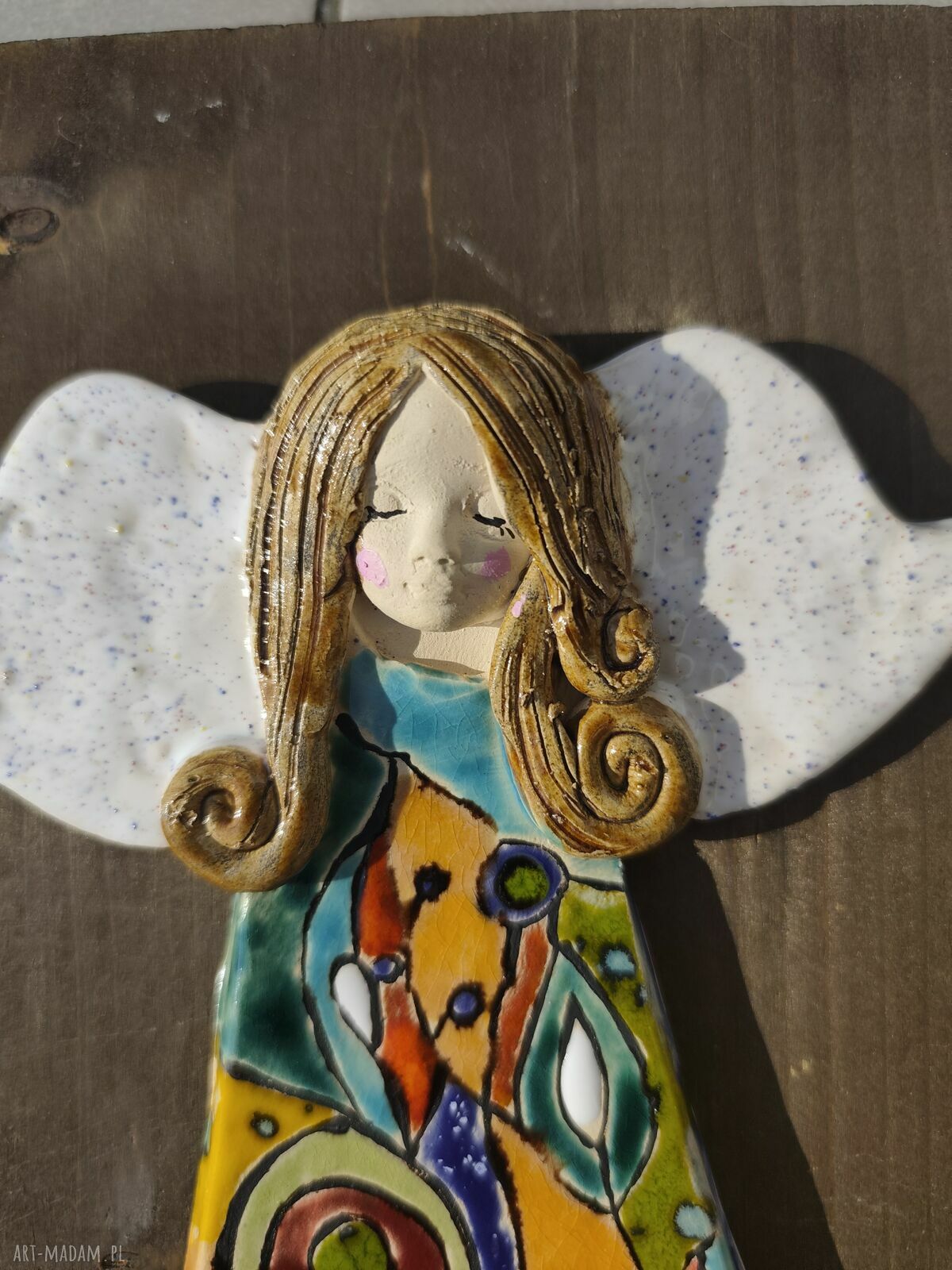 Ceramiczny anioł - rękodzieło na Chrzest Święty, Pierwszą Komunię i ślub