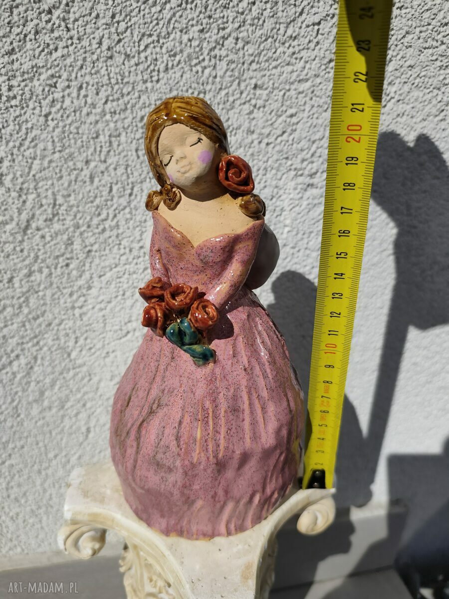 Anioł ceramiczny na komunię i chrzest - ręcznie wykonany