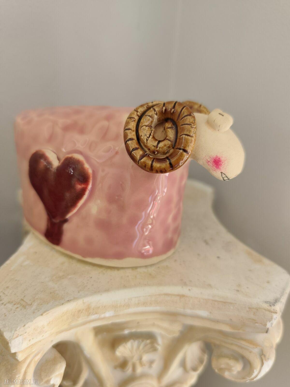 Baran ceramiczny - szkliwiony i dwukrotnie wypalany