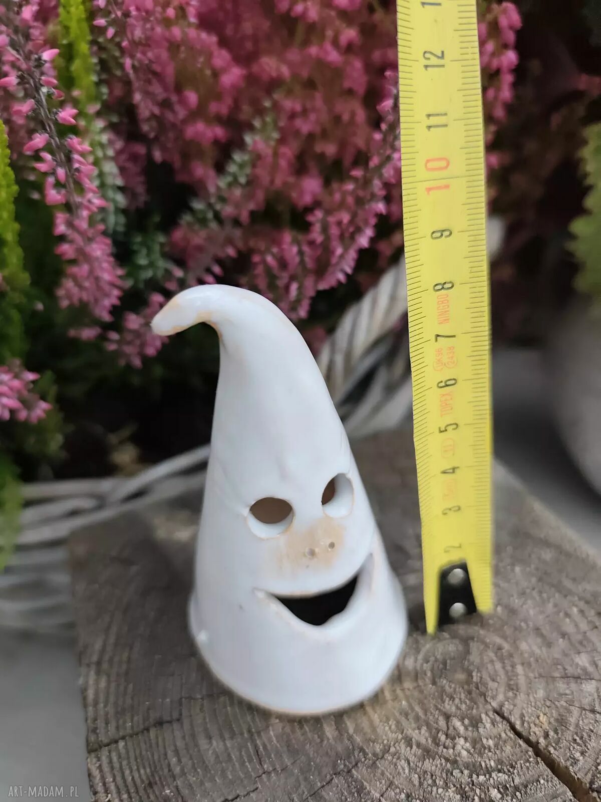 Ceramiczny duch - dekoracja na Halloween i jesień