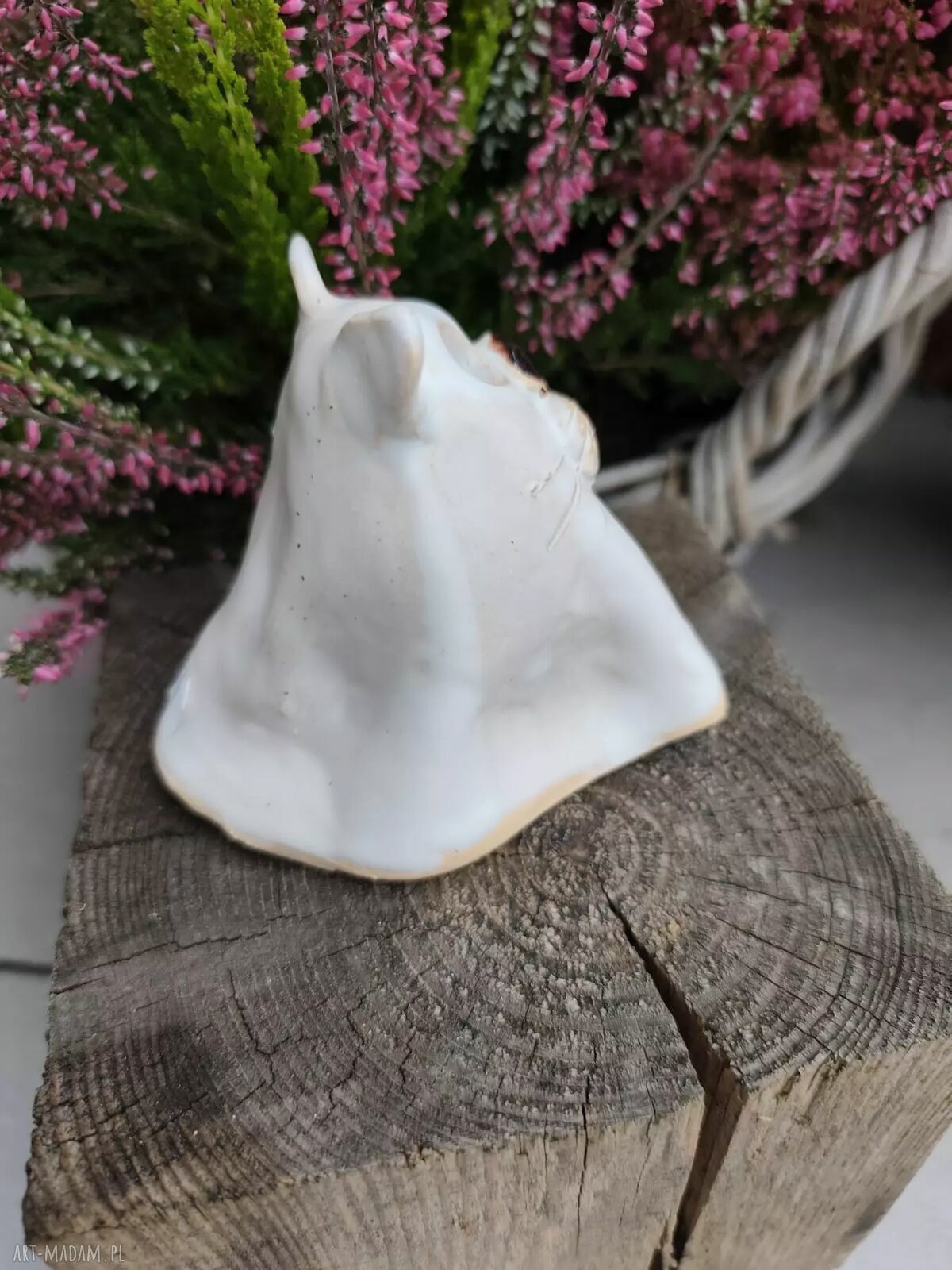 Ceramiczny duch-kot - nastrojowy lampion na Halloween i jesień