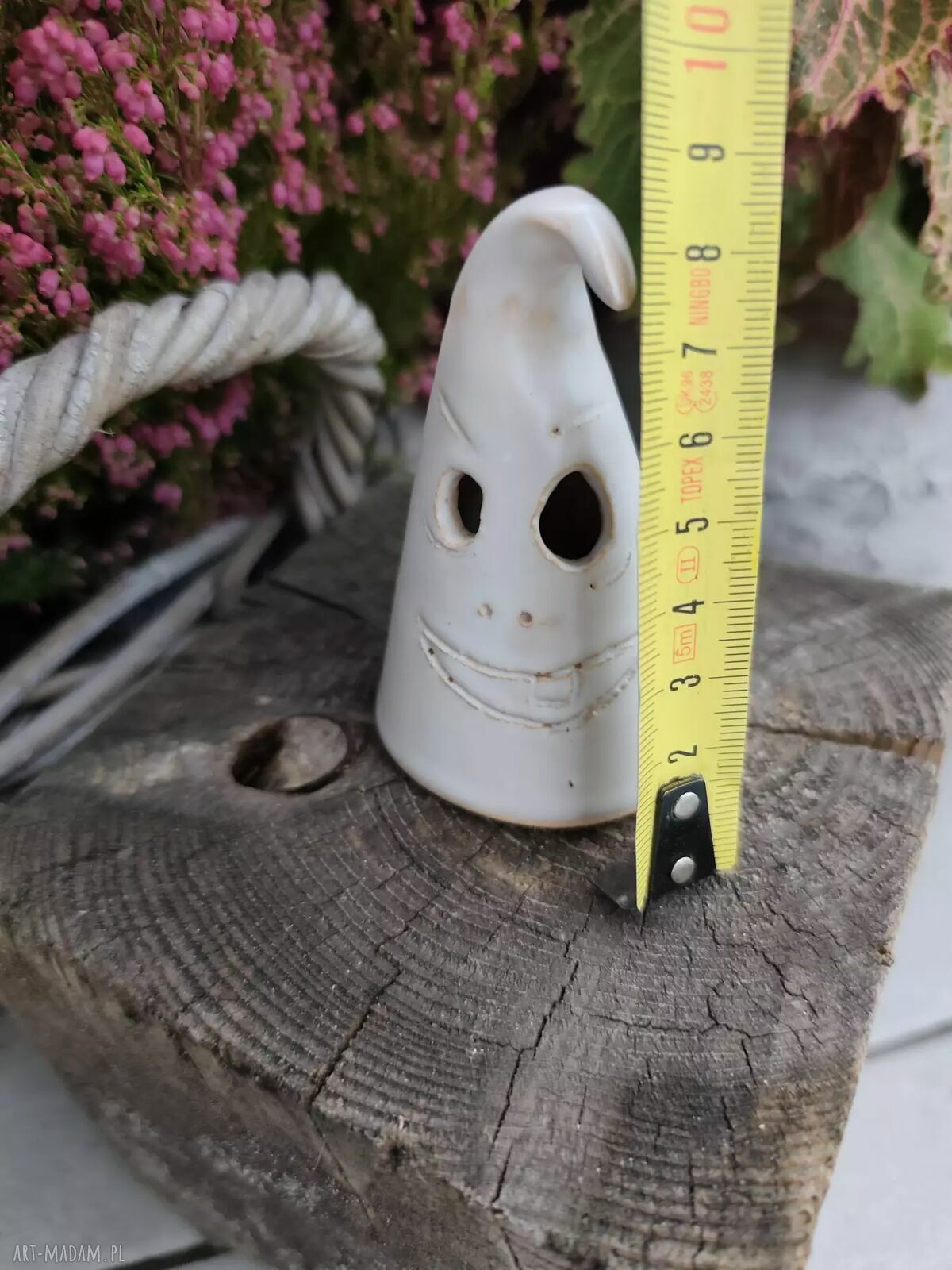 Ceramiczny duch - ręcznie robiona dekoracja na jesień i Halloween