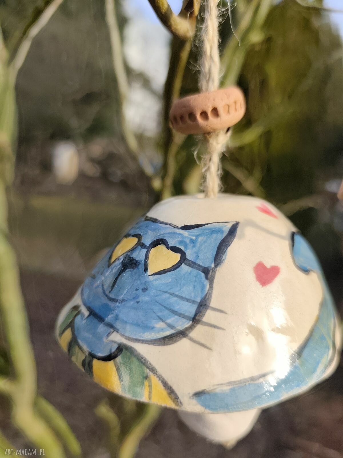 Ręcznie malowany dzwonek ceramiczny - Wolna Chwila
