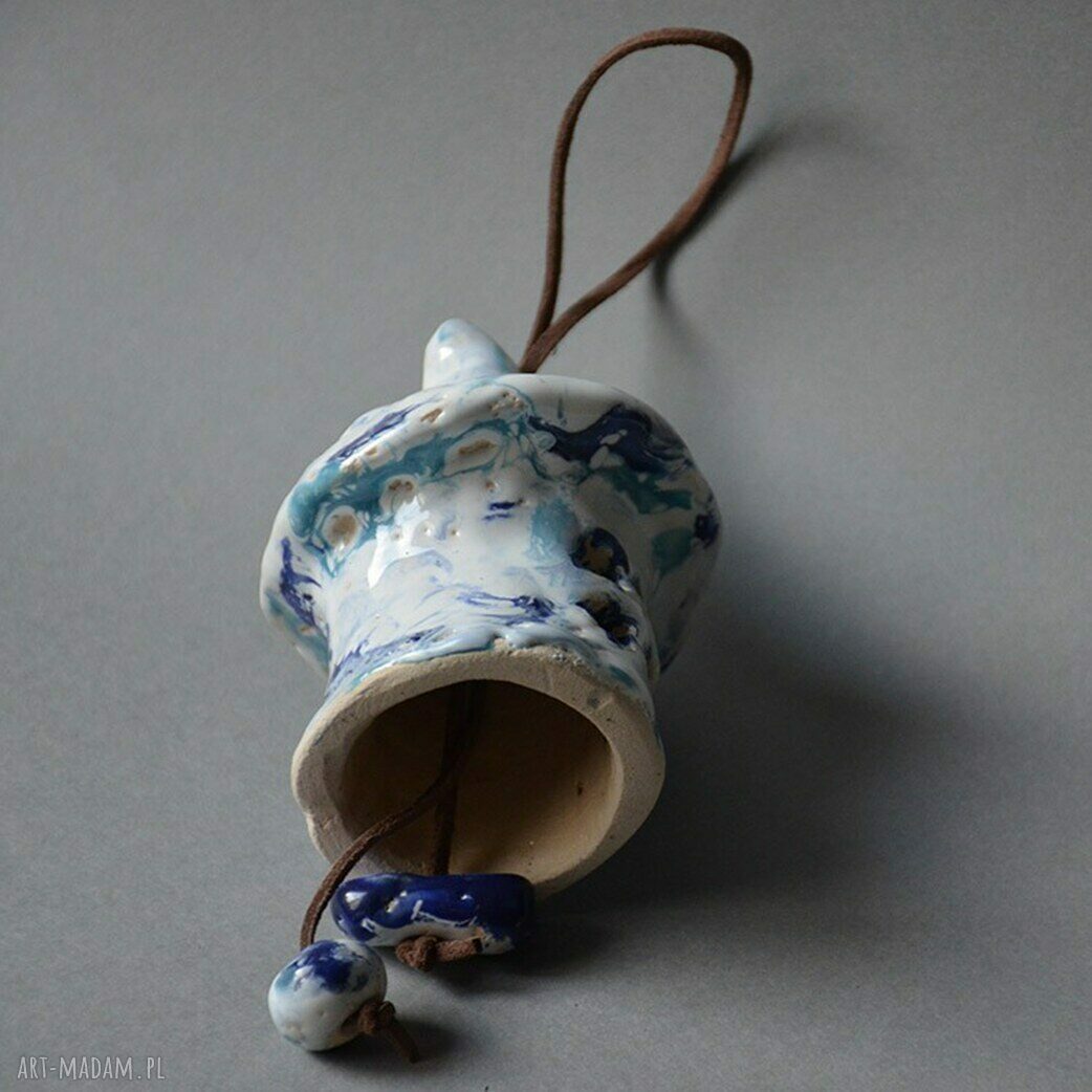 Dzwonek ceramiczny Domek - okno dzwoneczek handmade