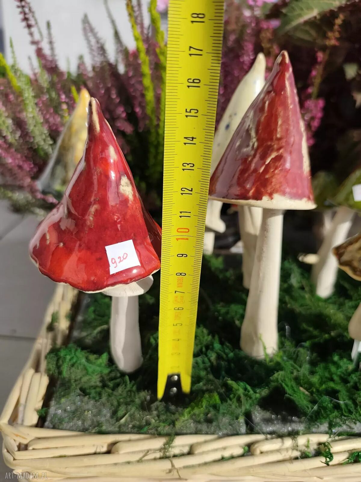 Ceramiczny grzybek do doniczki 20 cm
