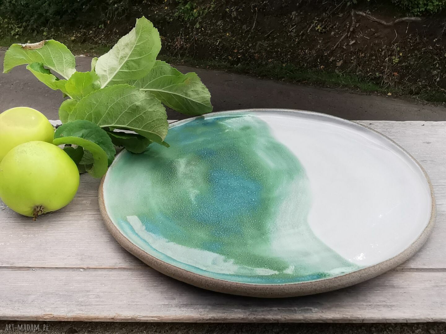 Ceramiczny komplet obiadowy c310 - talerz i miseczka z kamionki