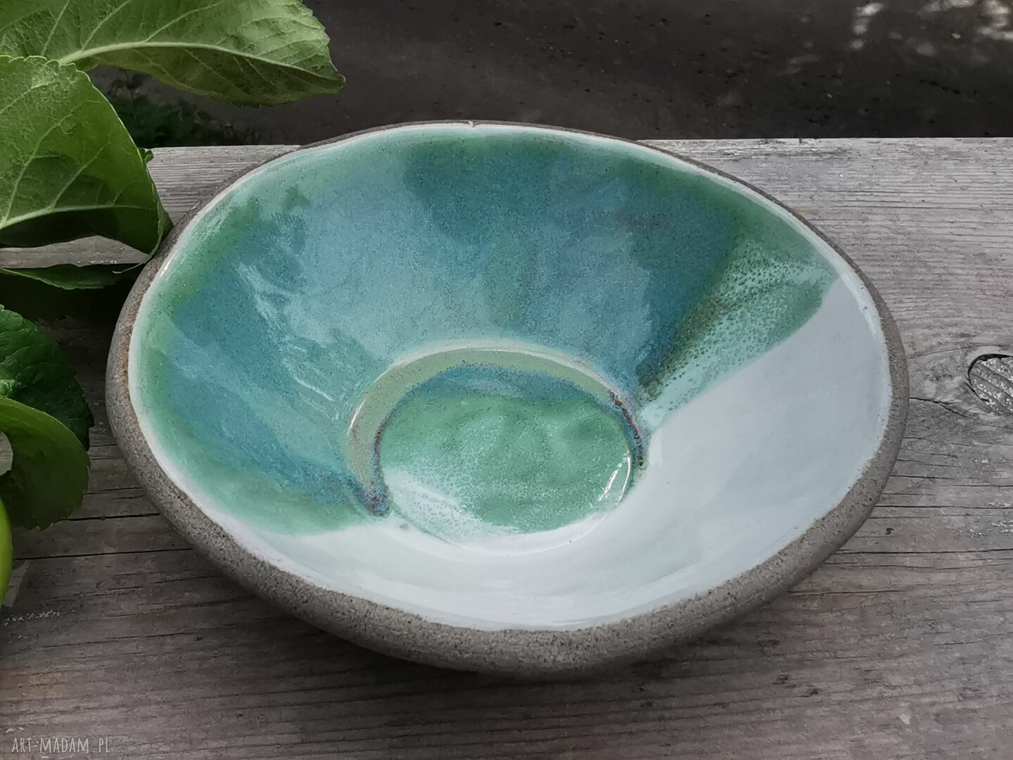 Ceramiczny komplet obiadowy c310 - talerz i miseczka z kamionki