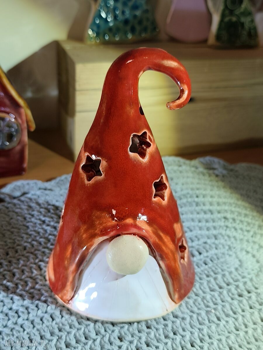 Krasnal ceramiczny lampion 22 - Wolna chwila