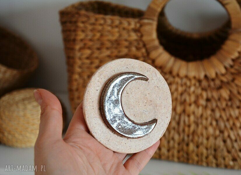 Ceramiczny księżyc z gwiazdą ręczna dekoracja do wnętrz
