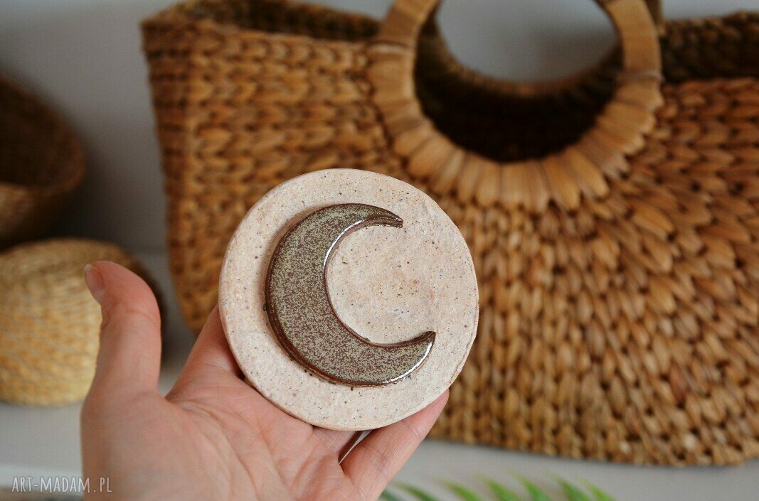 Ceramiczny księżyc z gwiazdą ręczna dekoracja do wnętrz