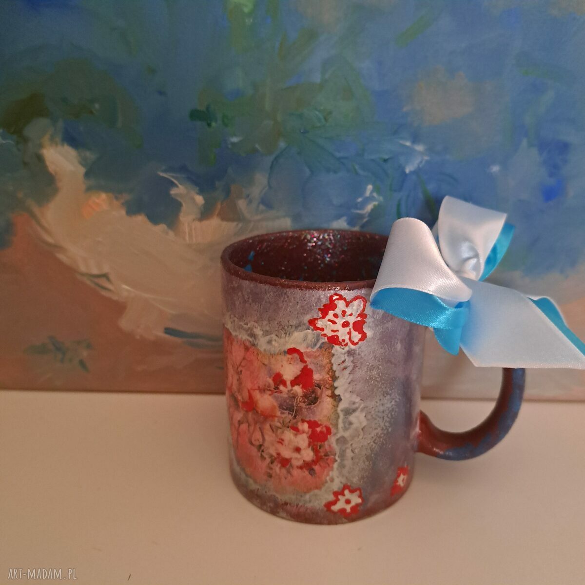 Ceramiczny kubek dekoracyjny na Mikołajki - Ilolawo handmade