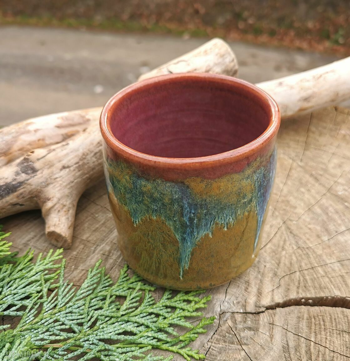 Ceramiczny kubek - wazon c390 z kamionki (na prezent)