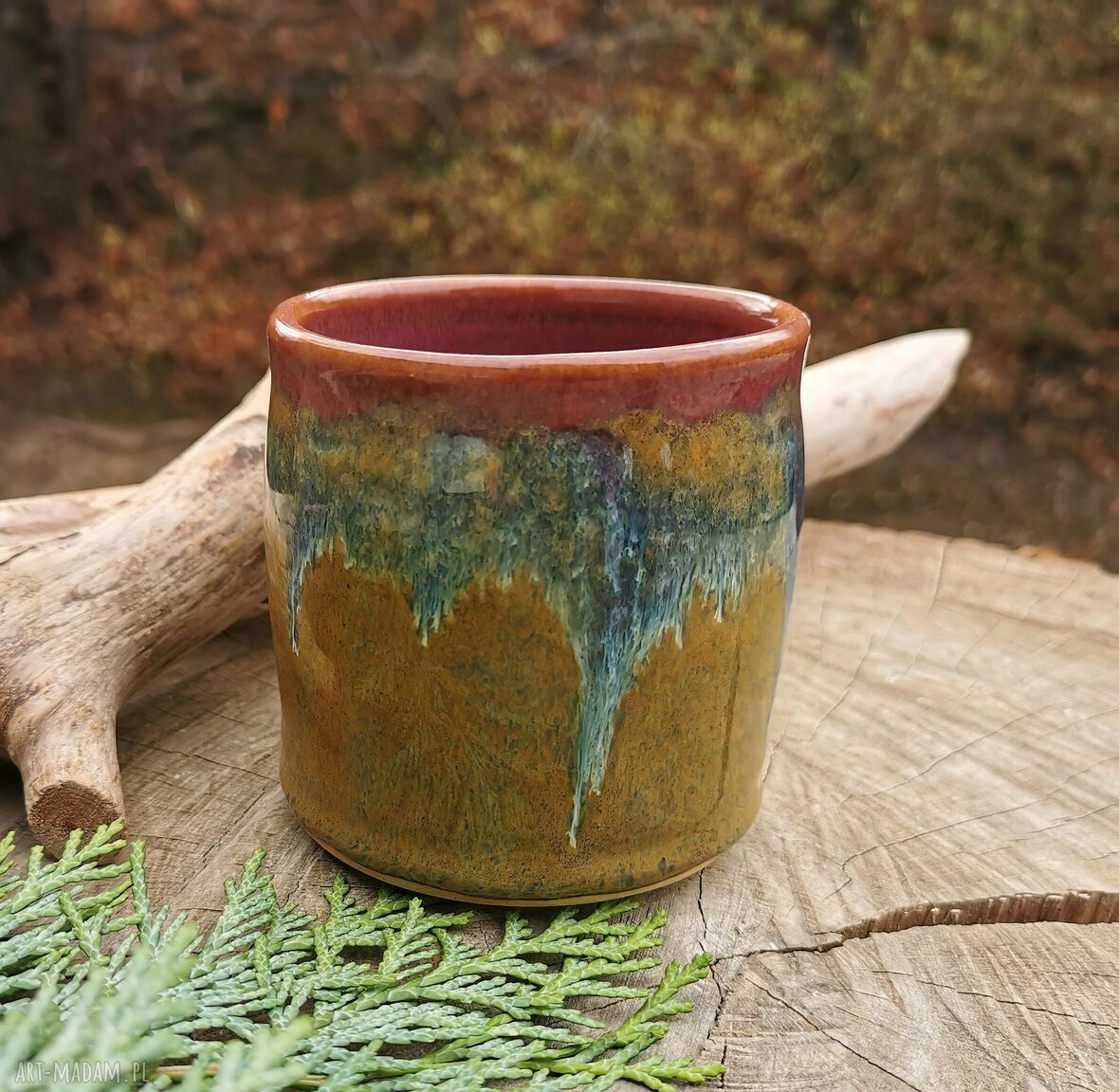 Ceramiczny kubek - wazon c390 z kamionki (na prezent)