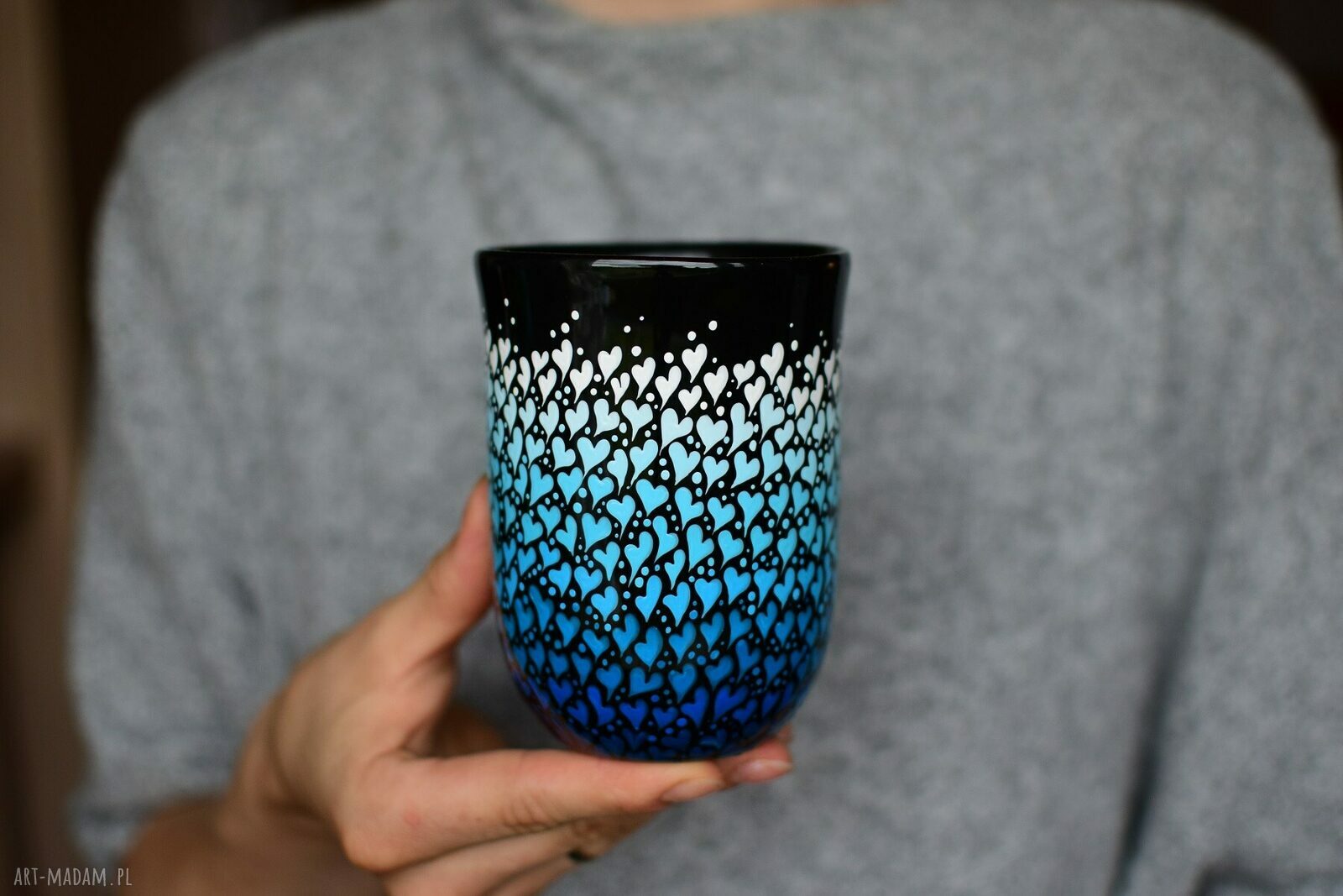 Kubek ceramiczny Serduszka Ombre 300 ml