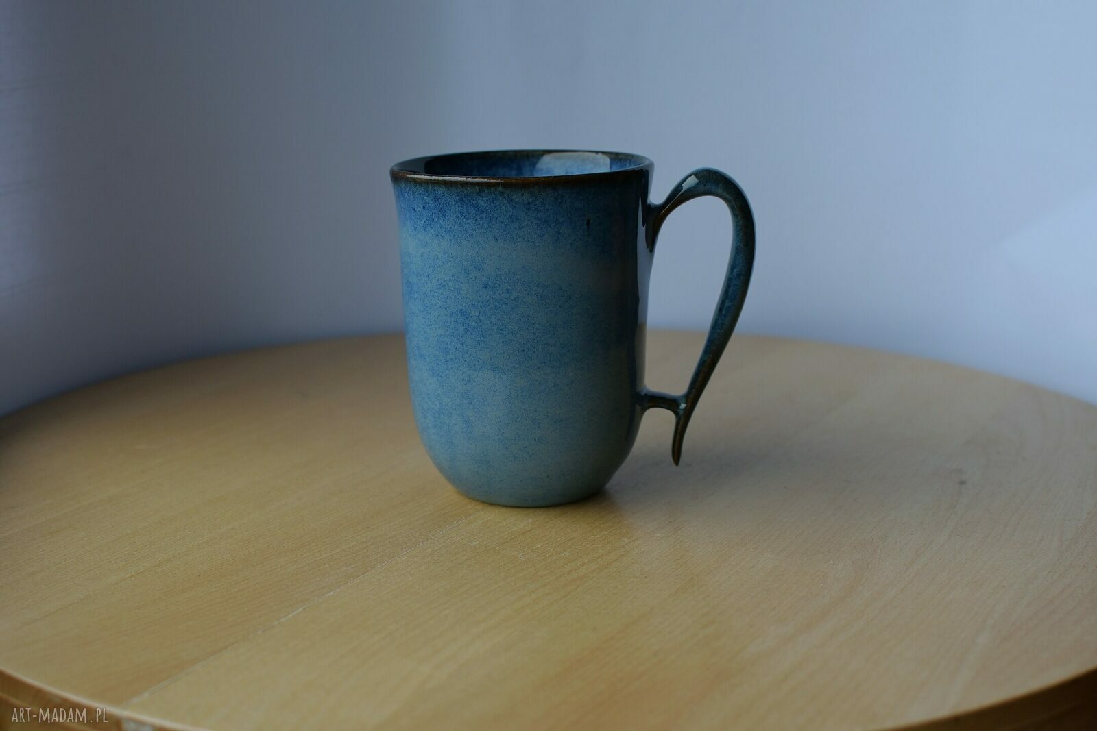 Kubek ceramiczny niebieski 300 ml - ręcznie robiona ceramika na prezent