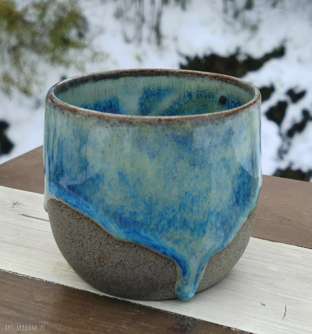 Ceramiczny kubek - czarka Shiraja (c753) z szarej gliny, 360 ml