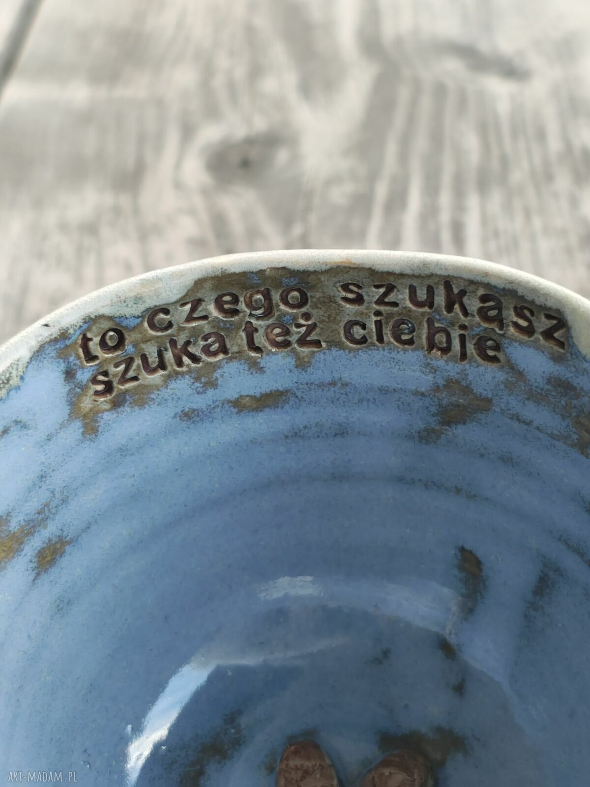 Ręcznie robiony kubek ceramiczny z sentencją 260 ml