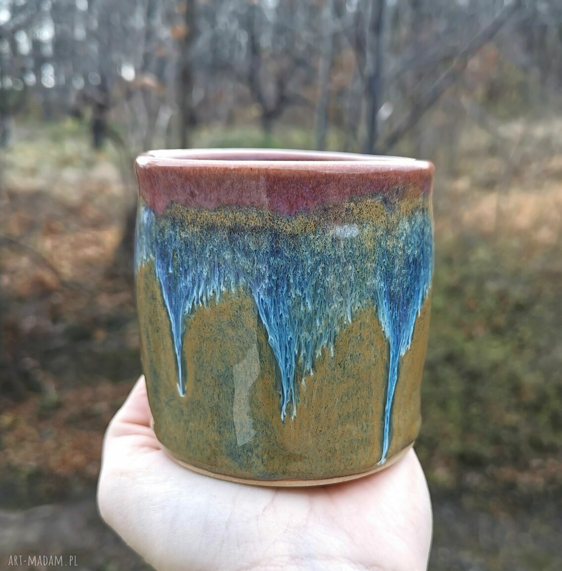 Ceramiczny kubek - wazon c390 z kamionki (na prezent)