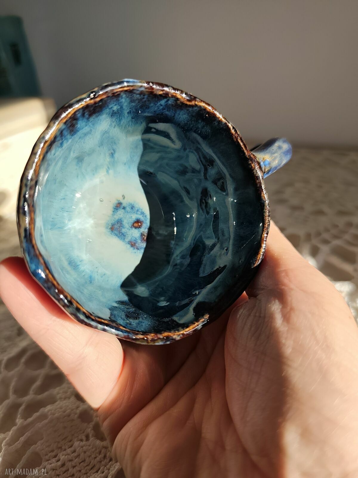Ręcznie robiony kubek ceramiczny 100 ml do kawy i herbaty