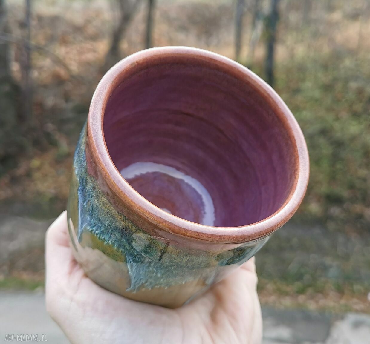 Ceramiczny kubek - wazon c390 z kamionki (na prezent)