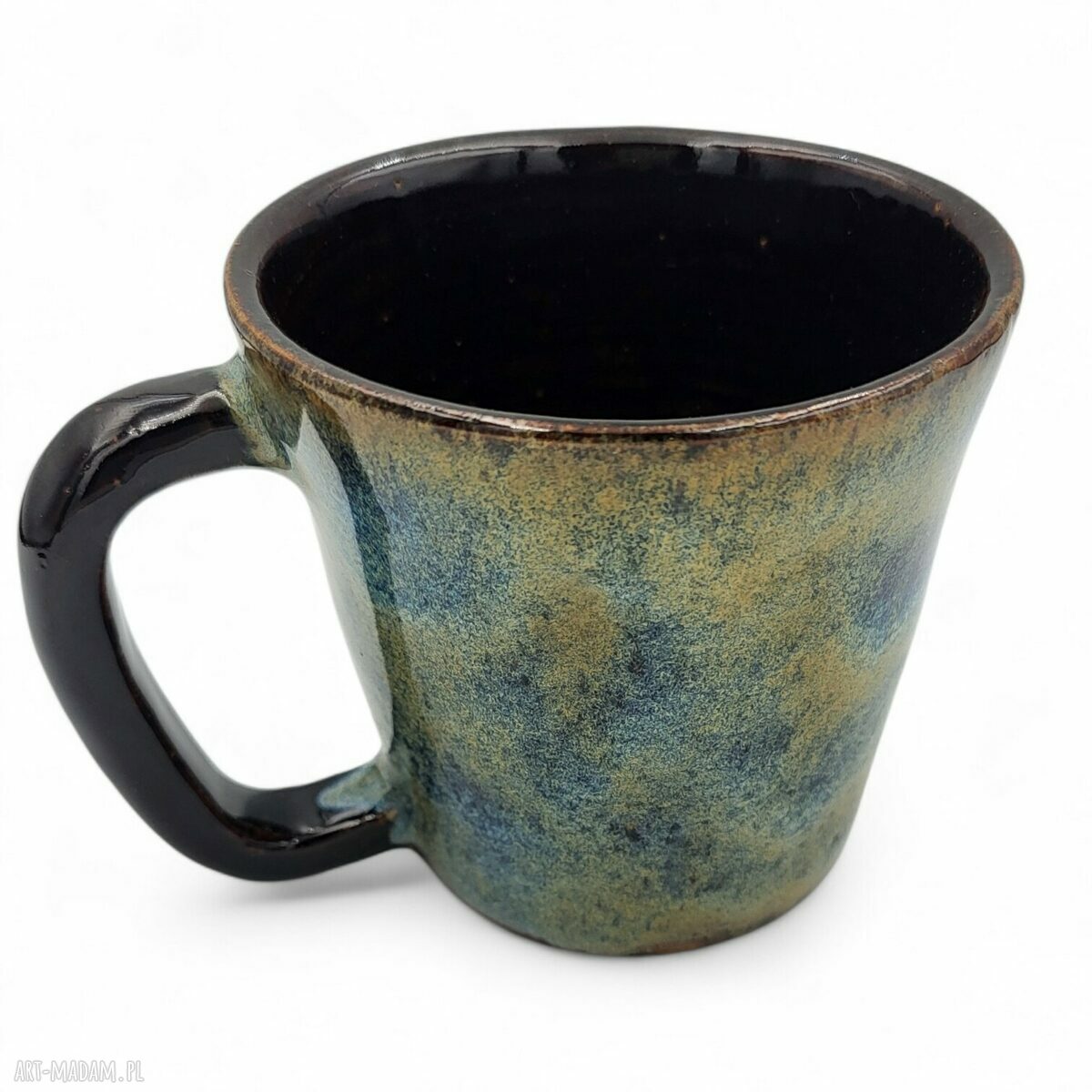 Ceramiczny kubek 300 ml Art by Leika - brąz i niebieskie