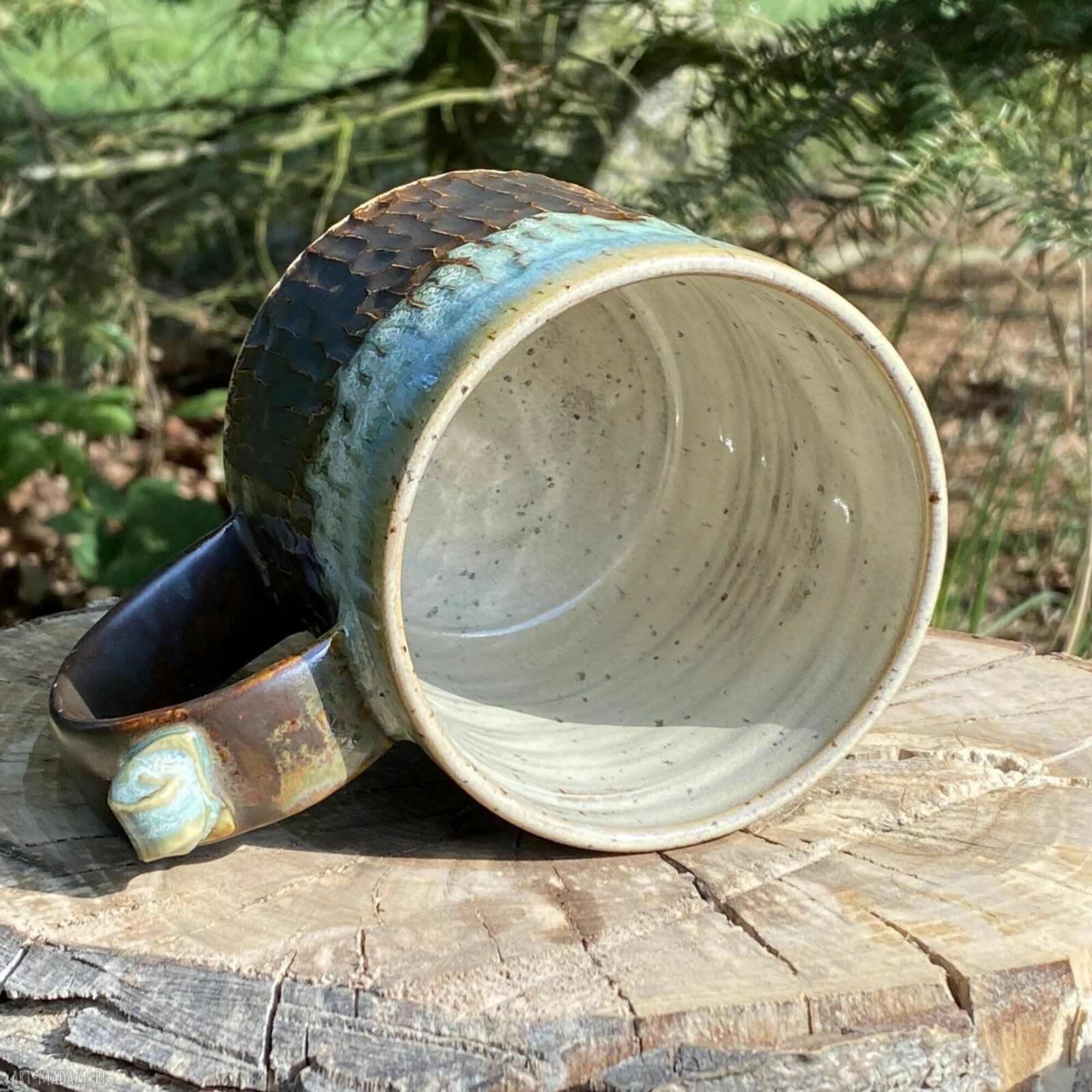 Kubek ceramiczny KORA 300 ml z podpórką pod kciuk