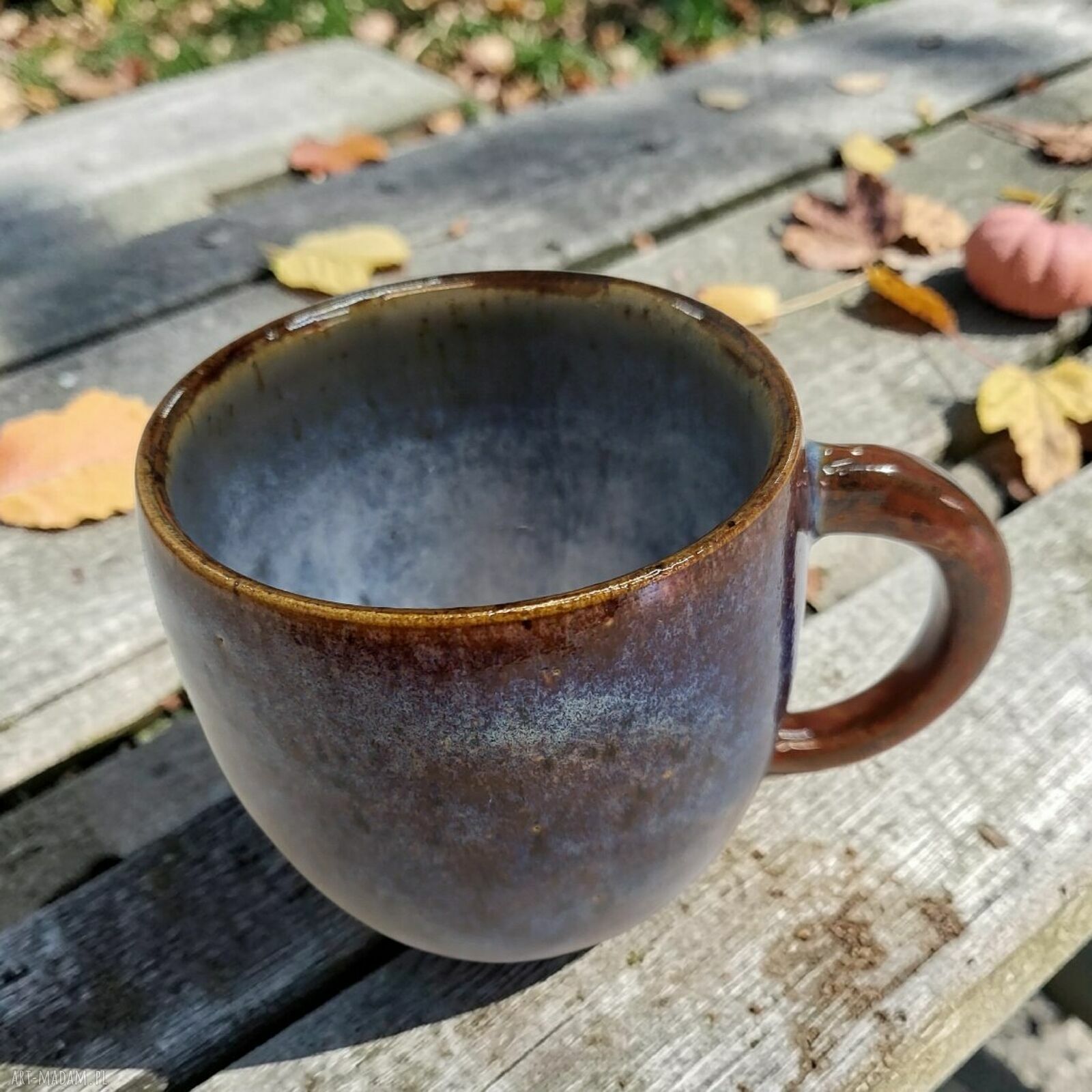 Ceramiczny kubek na herbatę i kawę - ręcznie dekorowany Art by Leika