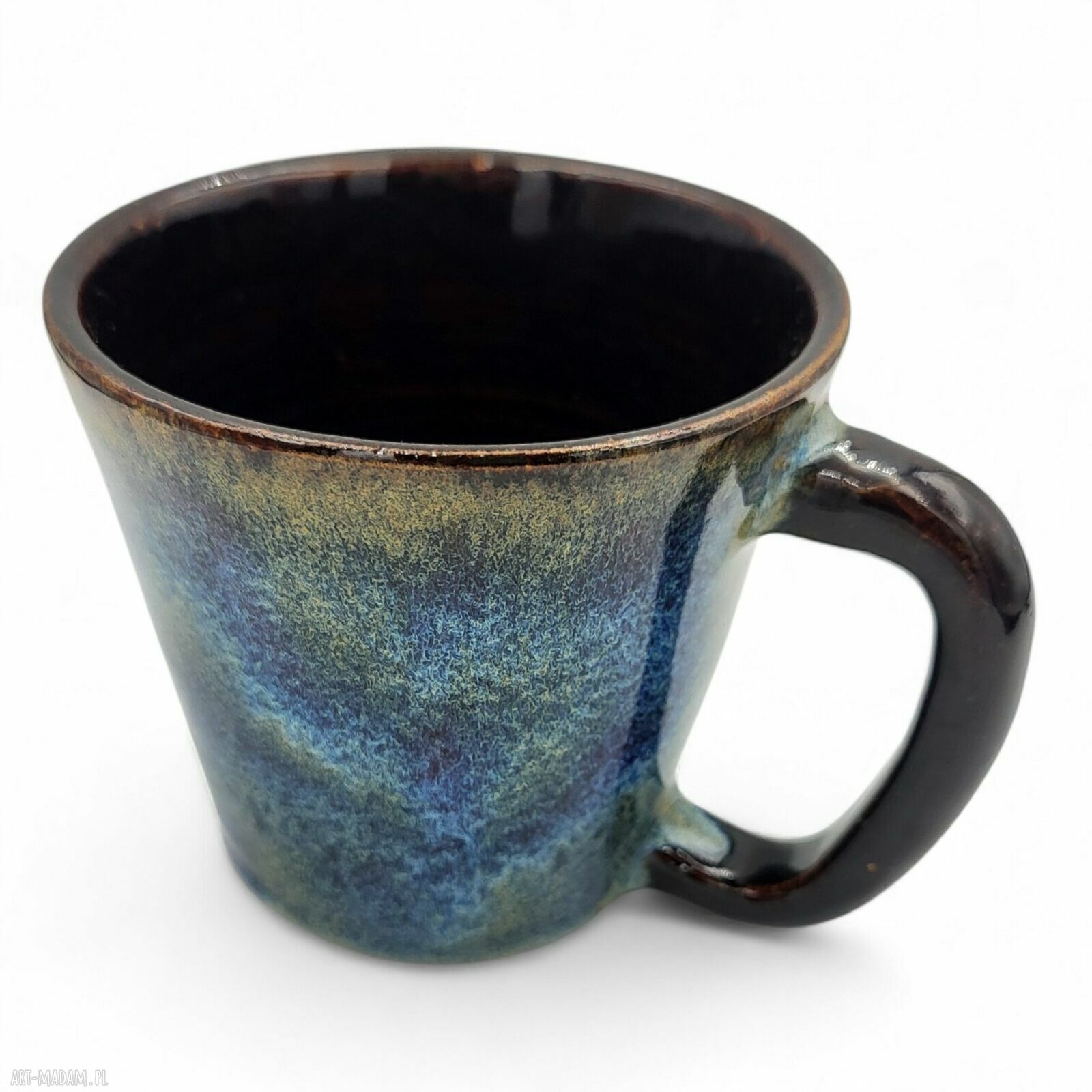 Ceramiczny kubek 300 ml Art by Leika - brąz i niebieskie