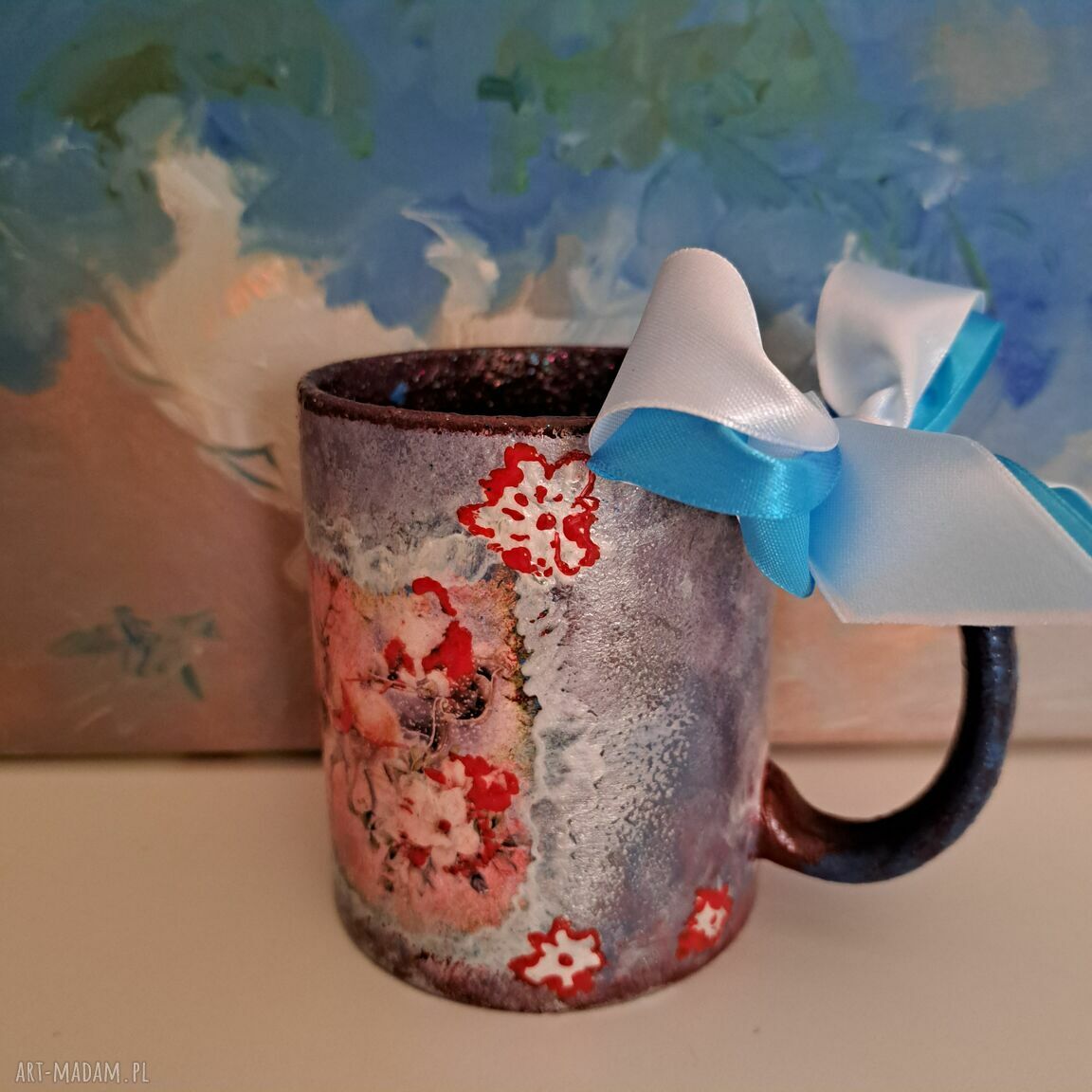 Ceramiczny kubek dekoracyjny na Mikołajki - Ilolawo handmade