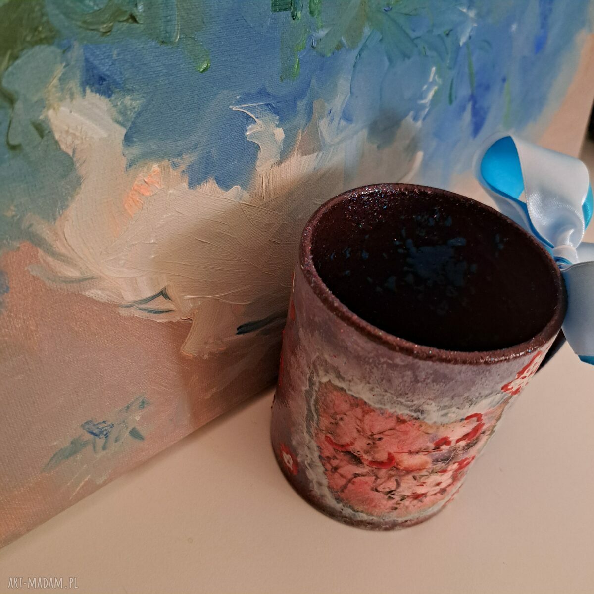 Ceramiczny kubek dekoracyjny na Mikołajki - Ilolawo handmade