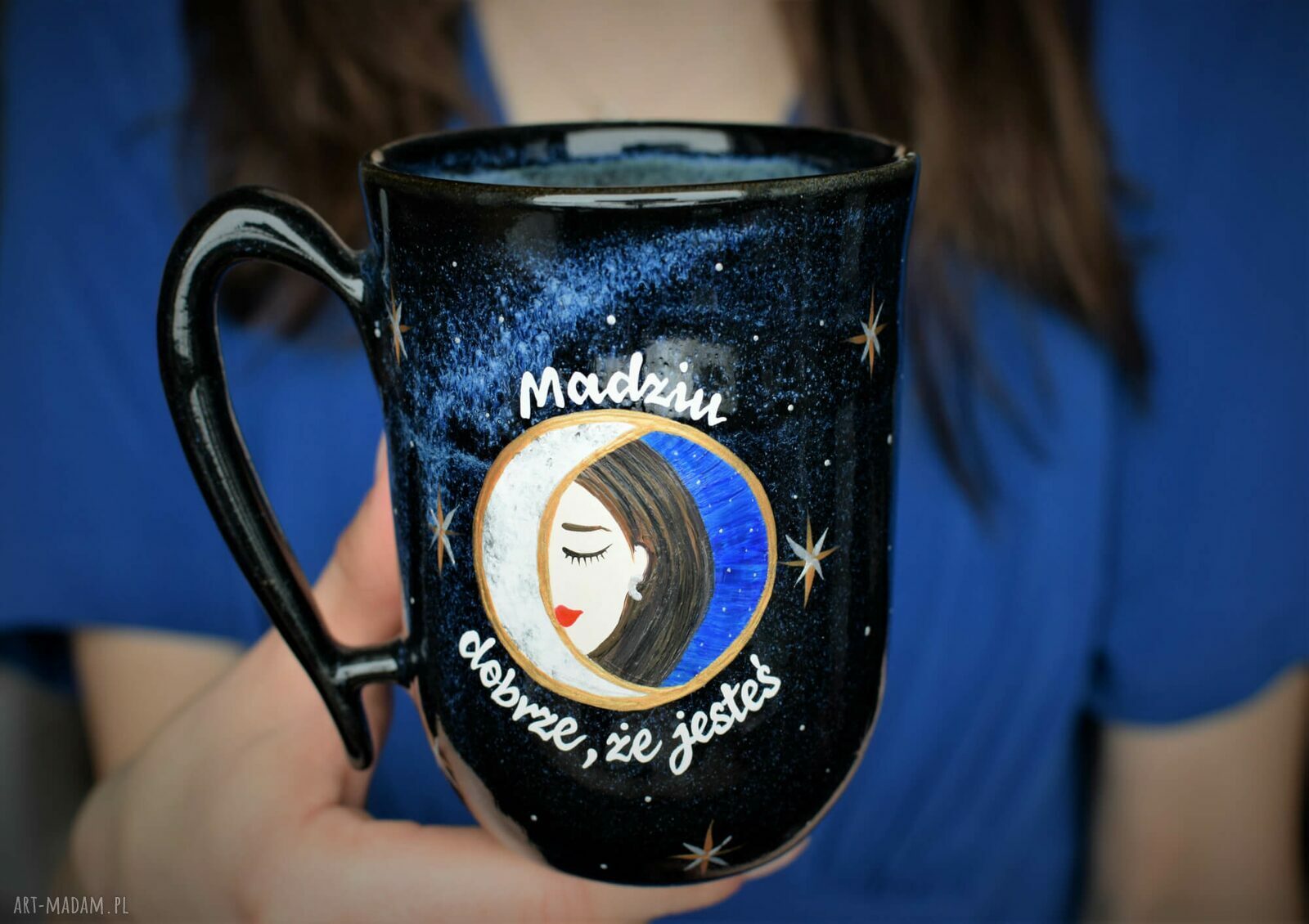 Kubek ceramiczny - prezent dla niej 325 ml, Księżycowa Kobieta Noc Księżyc