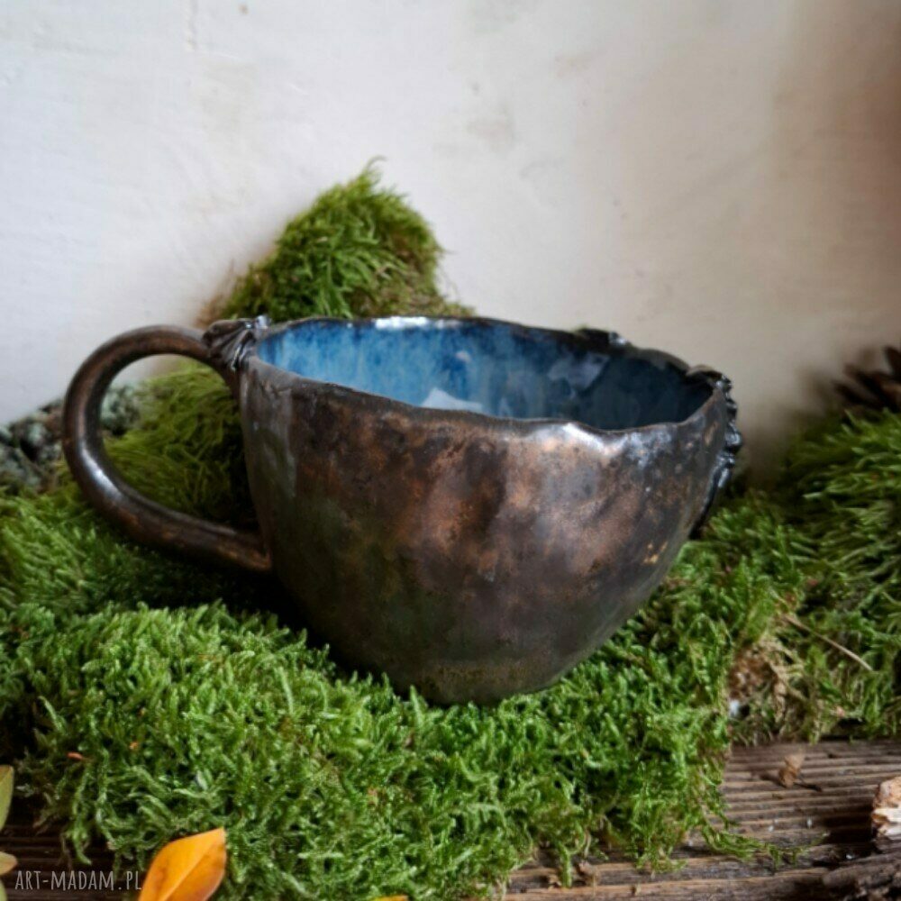 Kubek ceramiczny z nietoperzami i księżycem - Niebo nocą