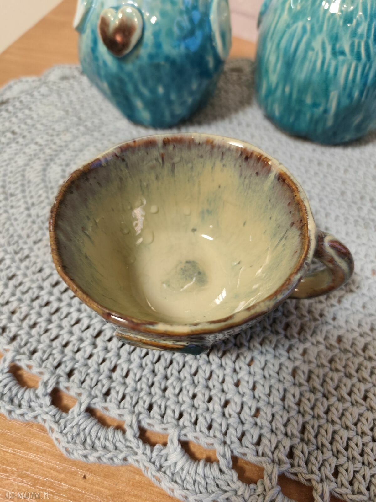 Ręcznie robiony kubek ceramiczny dla niej - szkliwiony i dwukrotnie wypalany (ok. 150 ml)