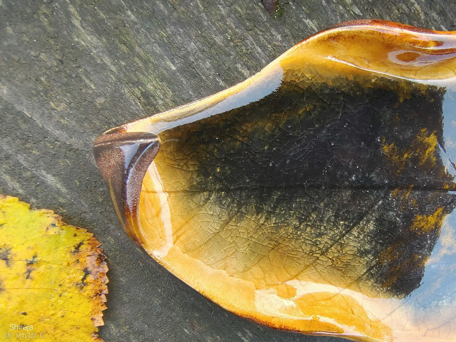Ceramiczny liść C801 - zawieszka na ścianę w stylu jungle