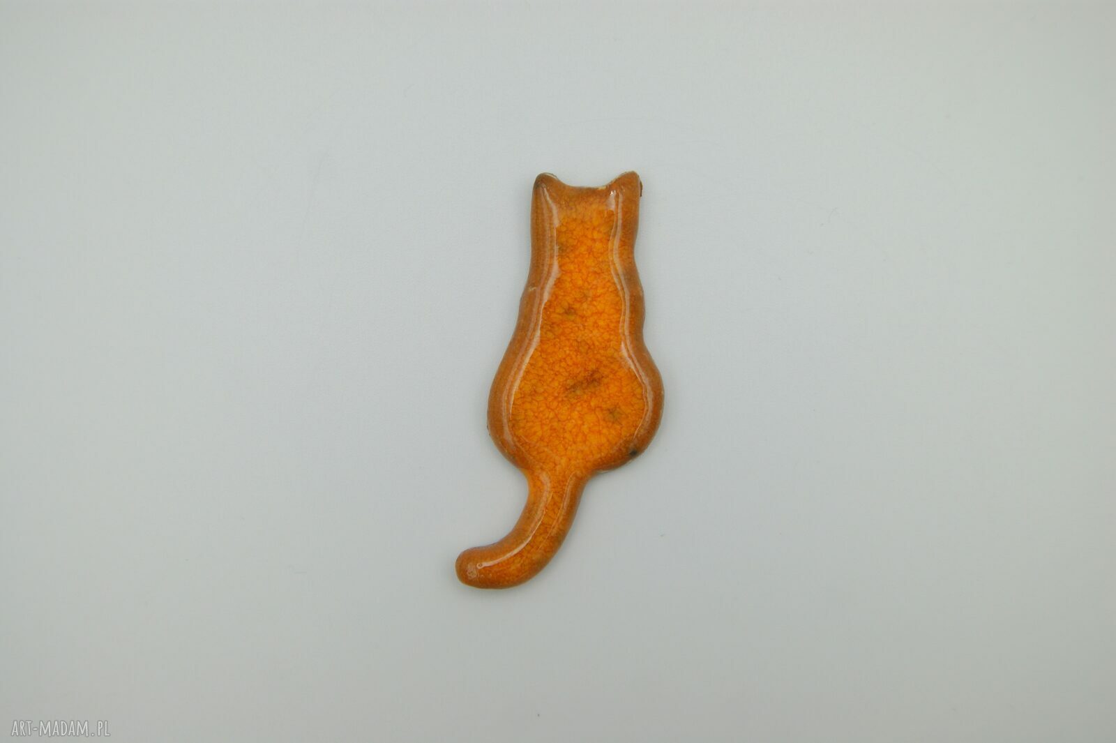 Ceramiczny magnes kot rudy - handmade na lodówkę